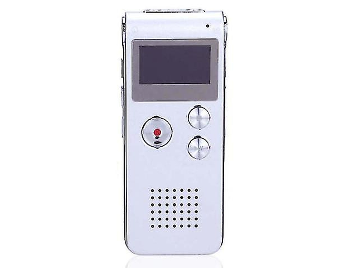 Gravador De Áudio Digital De 32gb, Recarregável, Compatível Com Mp3 Player Yizhood (prata)
