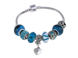 Pulseiras E Braceletes Prateados Com Pingente De Cristal Rosa