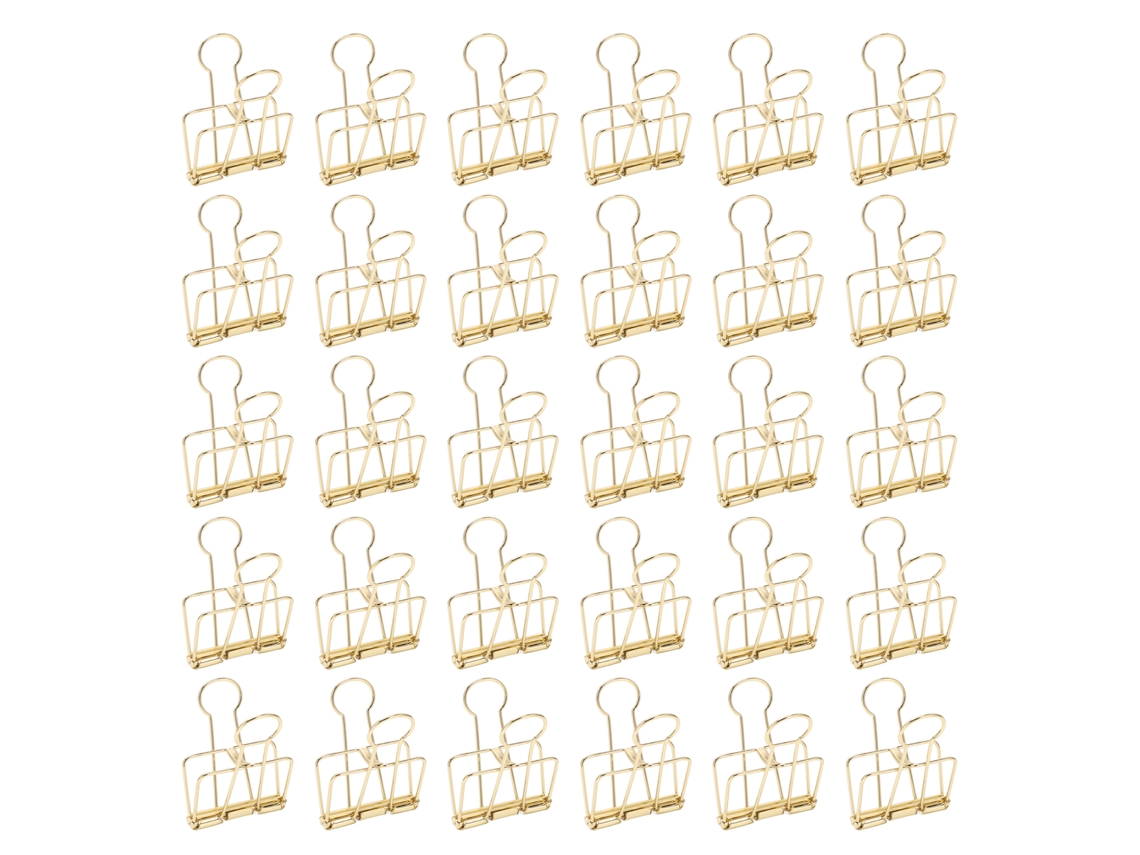 30 Pinças De Metal De 5cm, Clips De Papel Ocos Fortes Para Lar, Escritório, Escola, Ouro