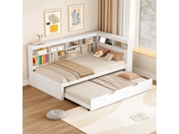Sofá Cama 90x200cm Com Cama Gaveta Usb E Arrumação Branca