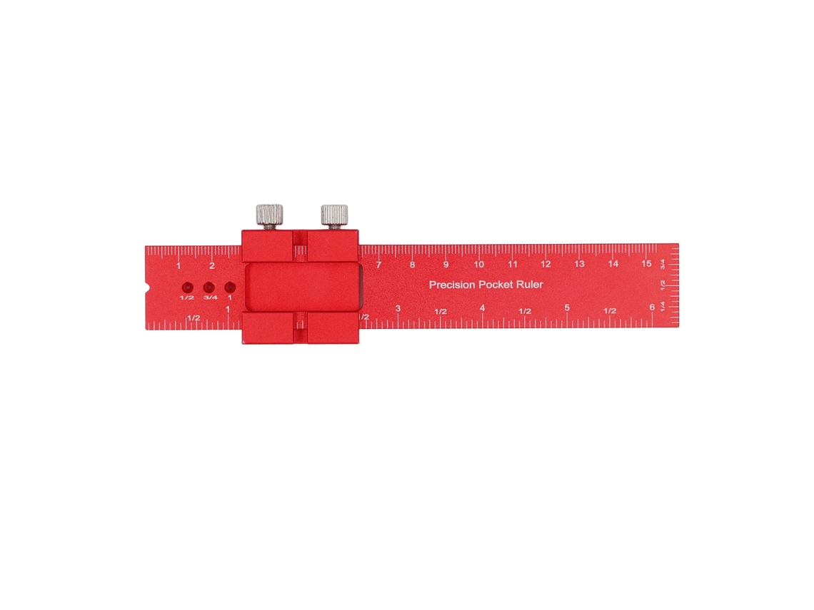 Regra de Carpintaria 160mm Escala Métrica e Imperial Alumínio Anodizado S/MARCA