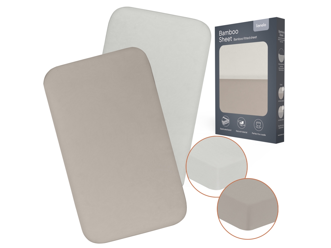 Lençol Com Elástico Lionelo Bamboo Sheet - Berço Co-sleeping E Berço - 2 Peças - Viscose De Bambu - 80x42cm