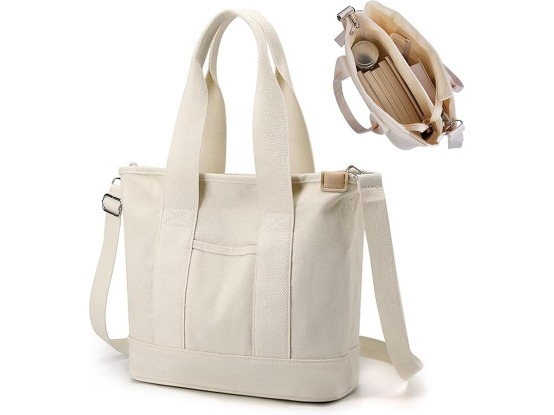 Bolsa de Lona, Tote Feminina, Ombro, Escola, Compras, Trabalho e Viagens AQUAFORGE