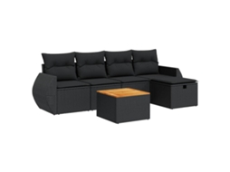 Garden Sofa Set, Garden Sofa Sets Vidaxl Preto Rattan / Vime (n/a)