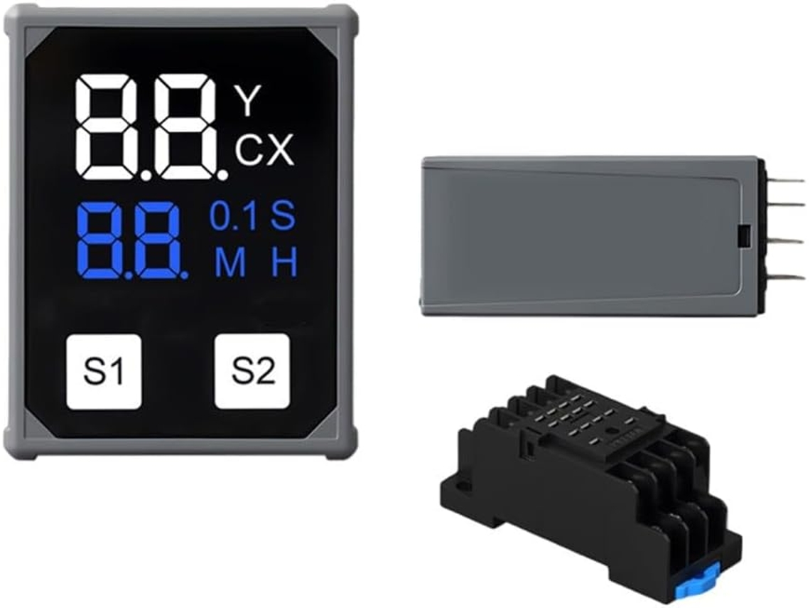 Relé De Tempo Ajustável Em Miniatura Com Display Lcd Duplo 1s A 99h