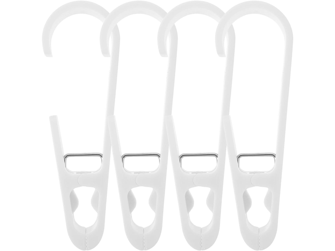 Conjunto De 4 Prendedores Cabide Amosfun Em Abs Branco