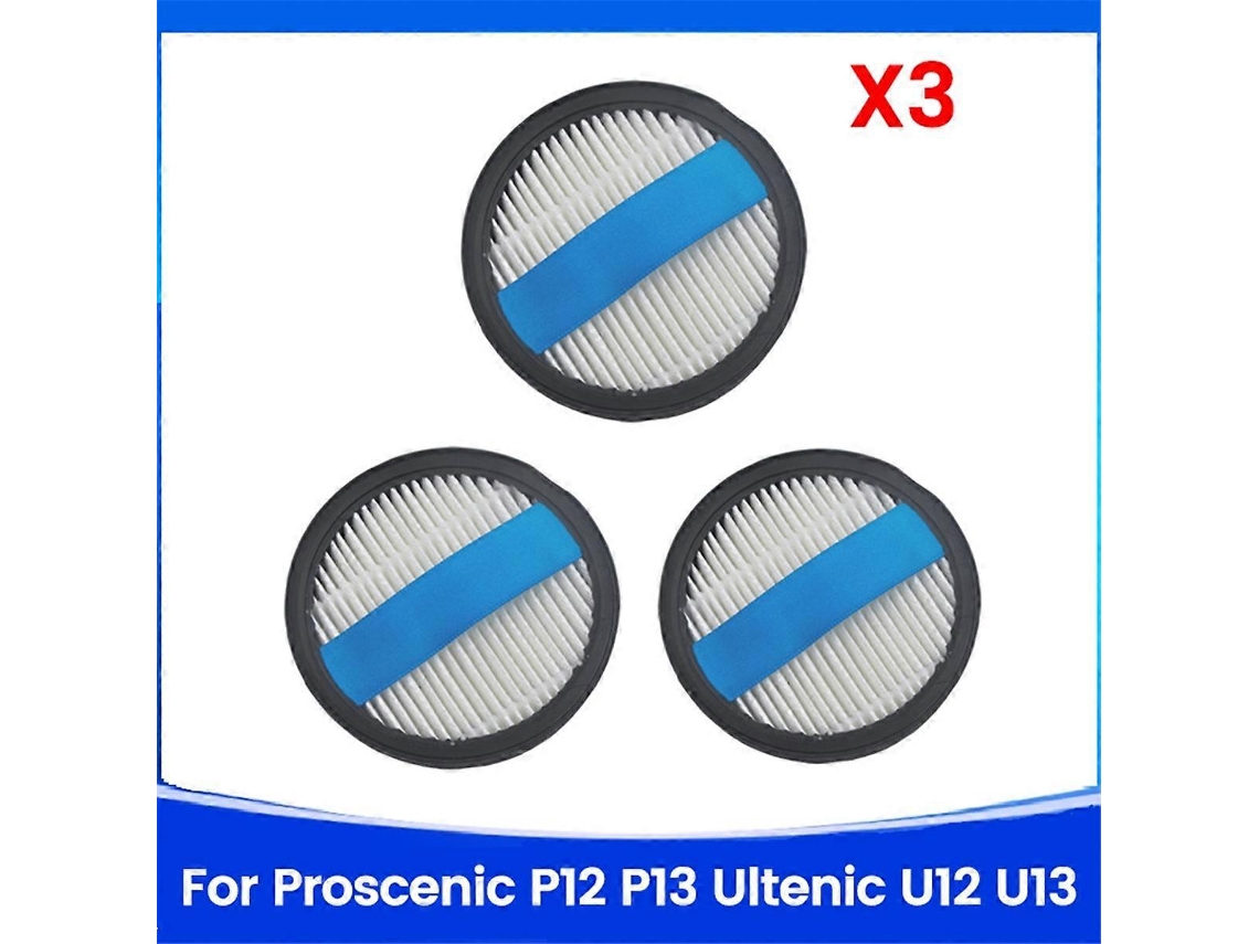 Conjunto de 3 Filtros Hepa para Aspirador de Pó P12, P13, U12 e U13. Peças de Reposição Acessórios. Filtro Lavável BRILVIBERA