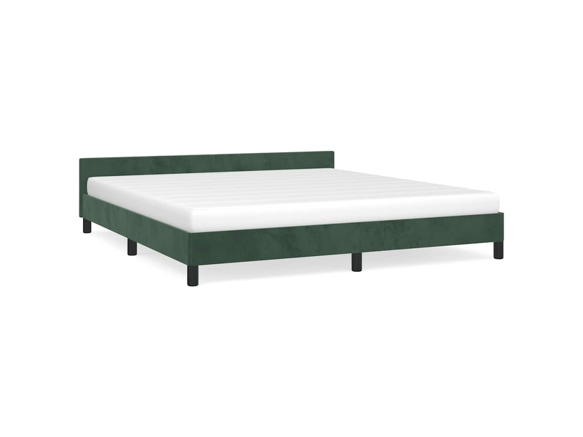 Bed Frame With Headboard, Bed Frames With Headboard Vidaxl Verde Veludo (160 X 200 Cm)