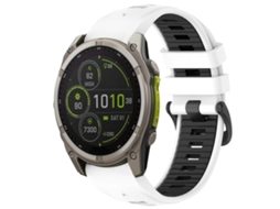Bracelete para Garmin XIAOMOYU em Silicone com fivela de aço rápida duas cores branco + preto (22mm)
