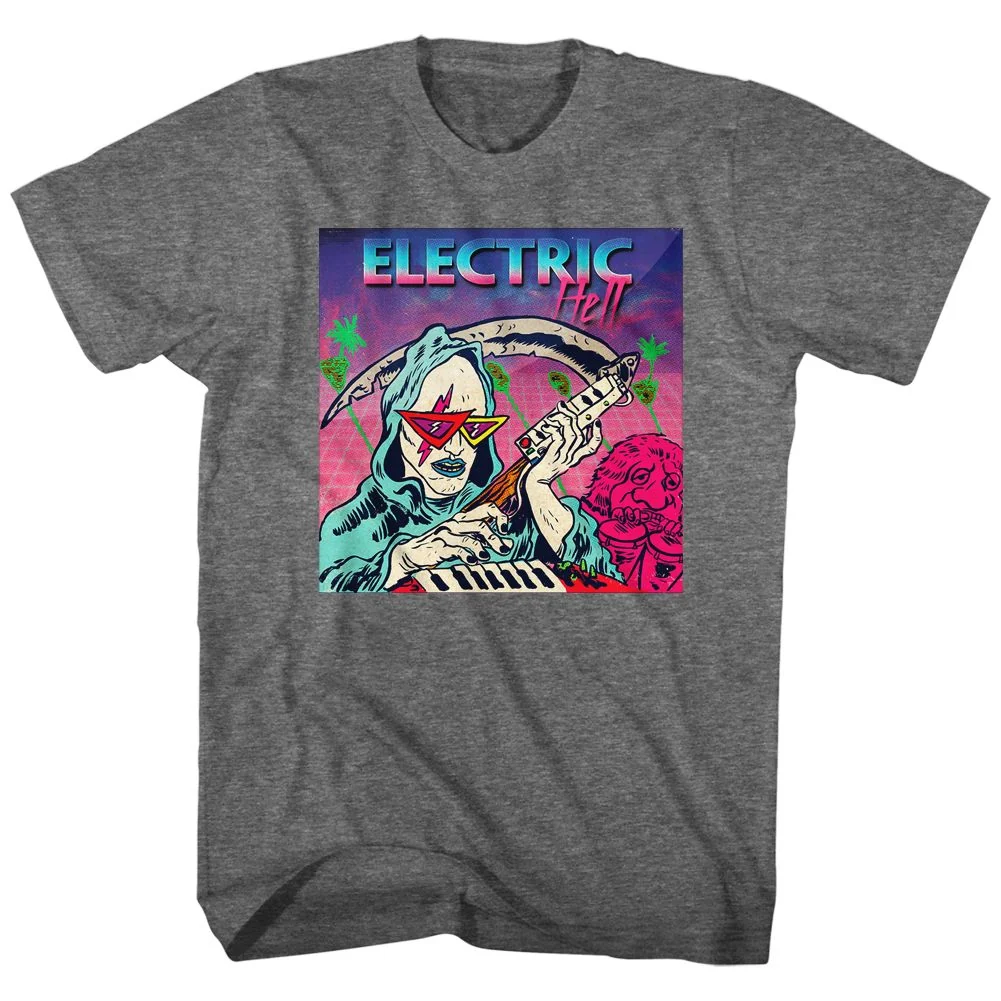 Rockinstone Bill And Ted Electric Hell Heather Graphite Adult T-shirt Size:xxxl