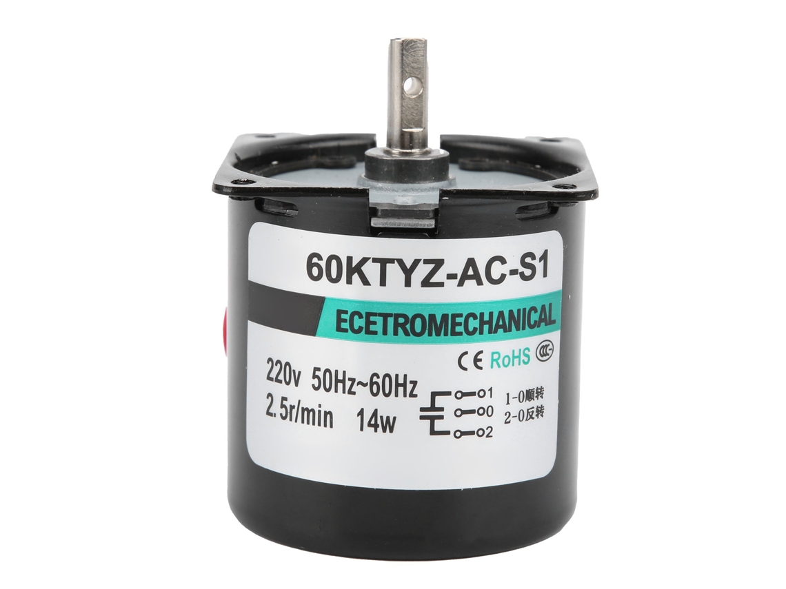 Motor Síncrono Ac 14w Iman Permanente Baixa Velocidade 2.5rpm Eixo Central Alto Torque 220v