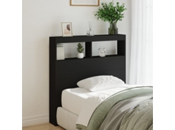 Vidaxl Armário De Cabeceira Com Luzes Led 100x17x102 Cm Preto