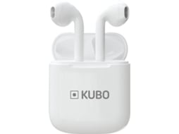 Auriculares Bluetooth True Wireless KUBO Bt (In Ear - Microfone - Branco)
