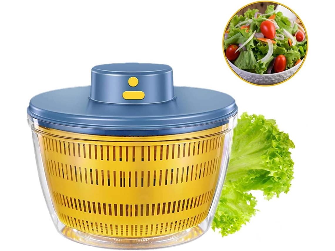 Desidratador Automático Sem Fio Usb De 4000 Ml Para Frutas E Vegetais, Com Tigela Para Salada E Utensílios Em Uma Cor Moderna