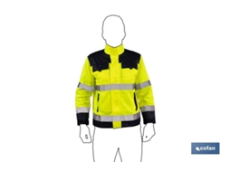 Casaco COFAN de Alta Visibilidade Talhas Desde a S Até a XXXL Amarelo e Azul Marinho