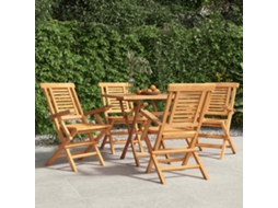 Vidaxl Cadeiras De Jardim Dobráveis 4 Pcs 56x63x90 Cm Teca Maciça