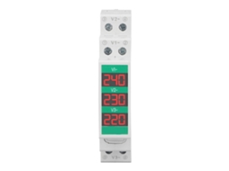 Voltímetro trifásico digital com tela LCD, montagem em trilho DIN, 60-450V, medidor de tensão AC YURU