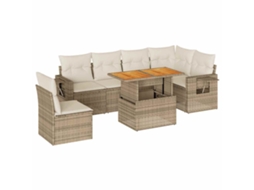 Garden Sofa Set, Garden Sofa Sets Vidaxl Bege Rattan / Vime (n/a)