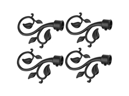 Conjunto De Ponteiras Decorativas Para Varão De Cortina, Preto
