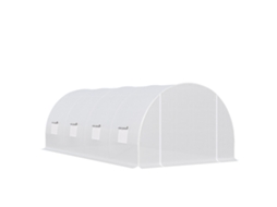 Estufa 595x300x200cm, Porta, Janelas, Aço, Branco