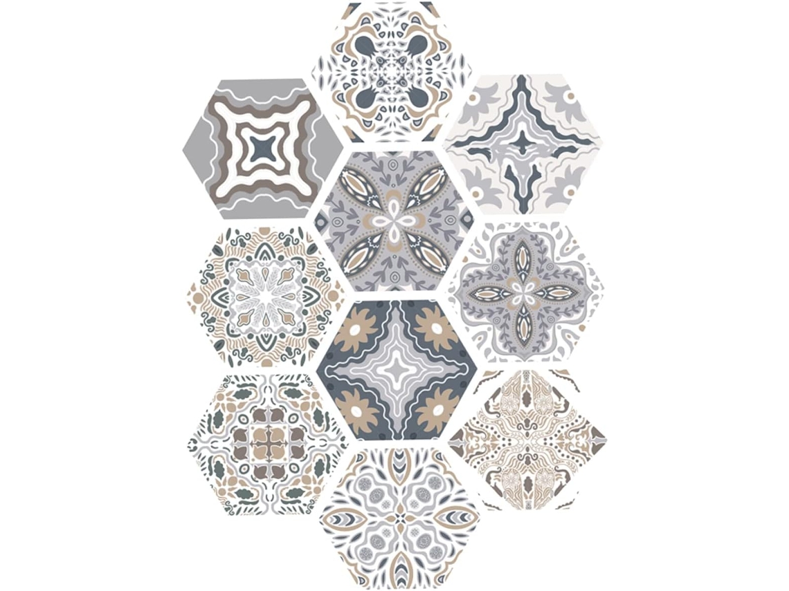Adesivos Autoadesivos Hexagonais 3d Em Pvc Para Azulejos De Banheiro, Tamanho 10.