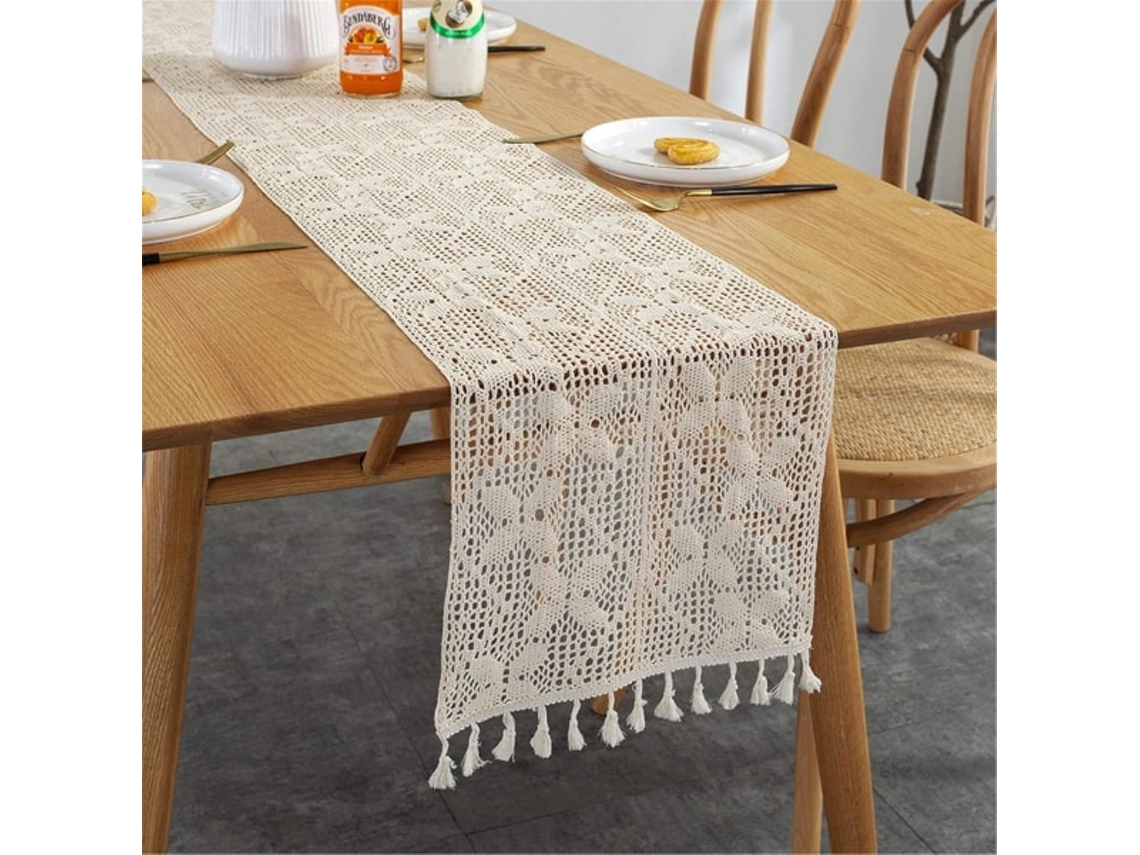 Lurelia Caminho De Mesa Algodão Renda Crochê 30x140cm 30x160cm Bordado Boêmio Vintage Feito À Mão