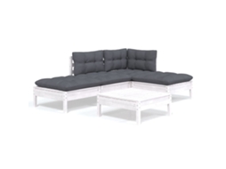 Garden Lounge Set, Garden Lounge Sets Vidaxl Branco Madeira De Pinho (n/a)
