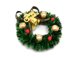 Coroa de Natal Miniatura 6cm Casa de Bonecas Decoração Jardim Festiva | S/MARCA