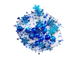 Laxiscreed Mangueira Azul De 2m Com Flocos De 6cm E Bolas De Tamanho Similar