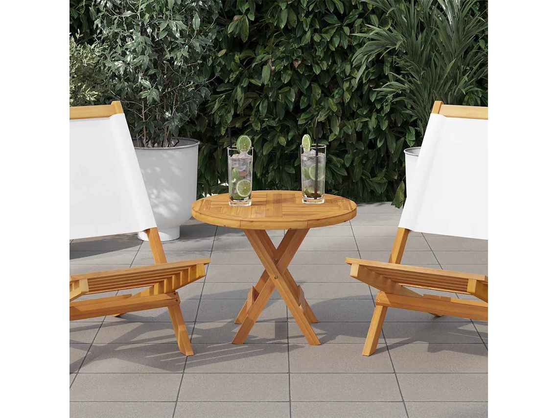 Vidaxl Tampo De Mesa Redondo 2,5 Cm 50 Cm Madeira De Teca Maciça
