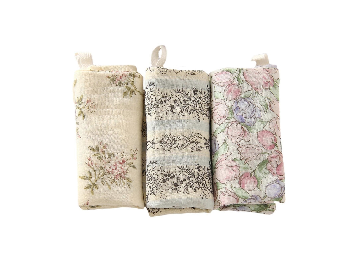 Conjunto de 3 Toalhas Quadradas para Bebê, Paninhos Pequenos para Secar, Grossas e Absorventes, Babadores de 4 Camadas para Recém-Nascidos, Toa