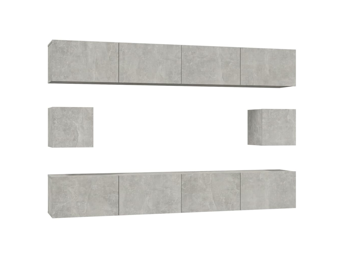 Tv Cabinet Set, Tv Cabinet Sets Vidaxl Cinzeto Madeira Processada (n/a)