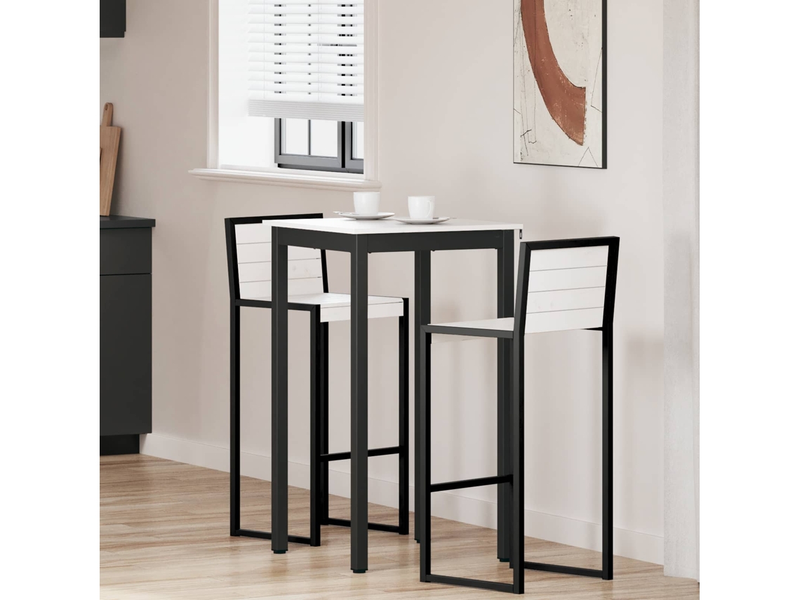 Vidaxl Mesa De Bar Branco 60 X 60 X 105 Cm Madeira De Pinheiro Sólida