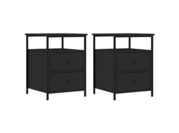 Conjunto de 2 mesas de cabeceira em madeira preta MAISON EXCLUSIVE (44x45x60 cm)