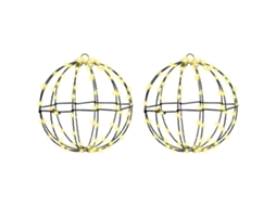 Conjunto 2 Ornamento De Natal Vidaxl Branco Quente Metal (30 Cm)