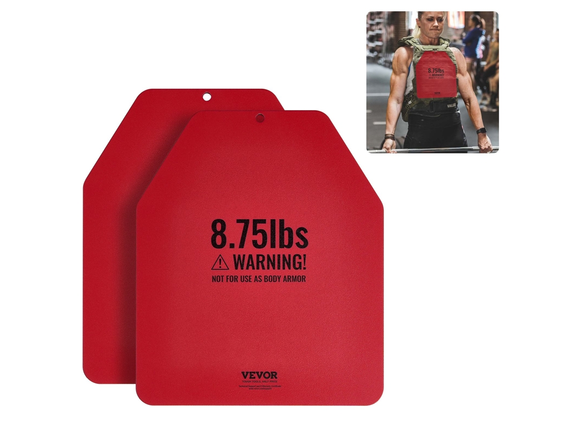 Colete ponderado VEVOR para treinamento de força 295 x 248 x 8 ± 10 mm 4 kg vermelho