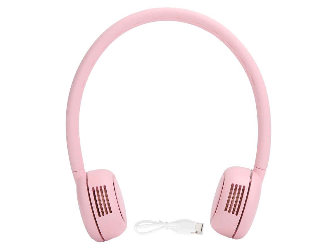 Ventilador de Pescoço Silencioso e Ajustável Via Usb para Casa, Escola e Exteriores, na Cor Rosa LAXISCREED