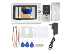 Sistema Interfone Campainha Vídeo 7 Polegadas Hd Uk Preto Prata