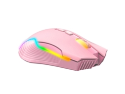 Rato Sem Fio Gamer LAXISCREED 2.4g Recarregável Rosa