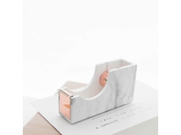 Dispensador de Fita Adesiva Mesa em Mármore Branco, Cortador com Núcleo Metal, Suporte Charmoso para Material D e Escritório . GOKOCO (ouro Rosa)