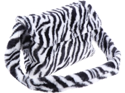 Bolsa Feminina De Pelúcia Com Estampa De Zebra E Fecho Magnético, Bolsa Prática Para Compras.