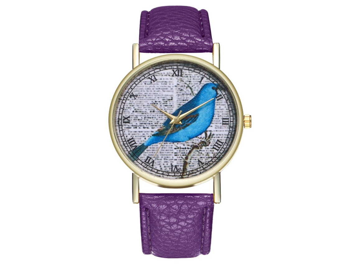 Reloj De Cuarzo De Cuero Pu Zhoulianfa Para Parejas Unisex Patrón Simple (morado)
