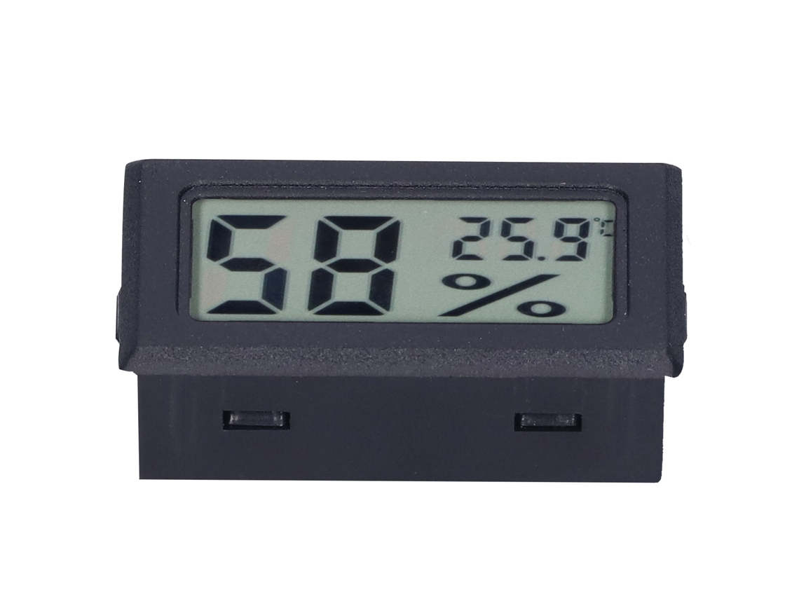 Termômetro digital de temperatura indoor com display, ABS, para casa inteligente, preto