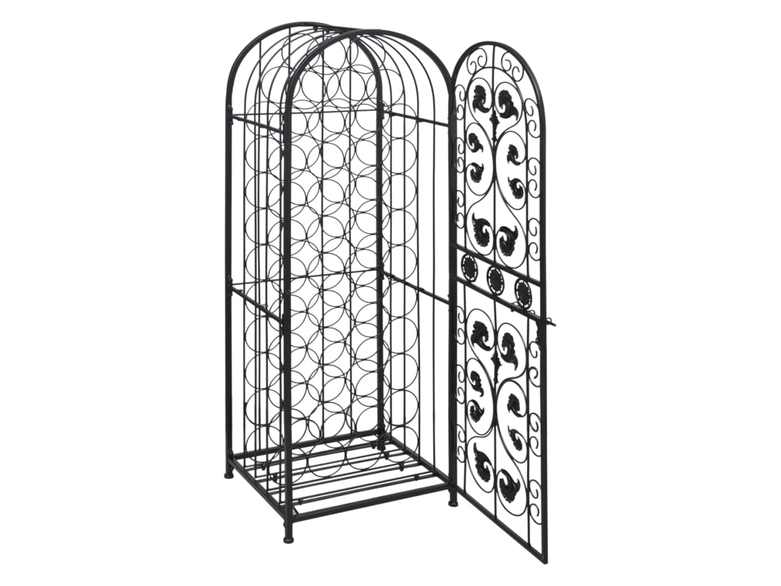 Wine Rack, Wine Racks Vidaxl Preto Ferro (45 X 35.7 X 133.5 Cm)
