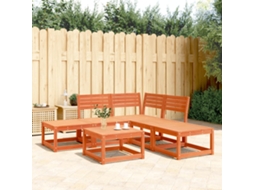 Pcs Conjunto De Sofás De Jardim Pinho Maciço Castanho Mel Dkd Home Decor