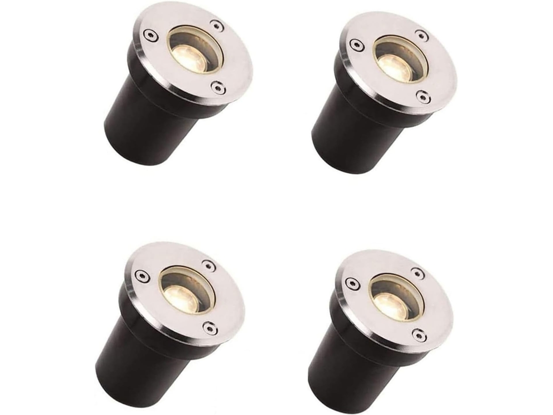 Conjunto 4 Luminárias Jardim Led Embutidas Ip67 Baixa Tensão GOKOCO