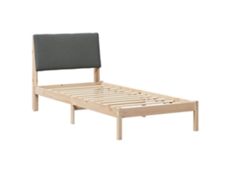 Estrutura da Cama Castanho e Cinzento Escuro 100x200 cm MAISON EXCLUSIVE