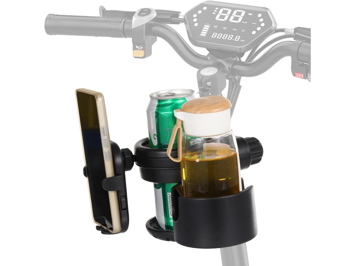 Suporte 3 em 1 ajustável para copo e celular, com presilha giratória 360°, para andadores, cadeiras de rodas, S/MARCA