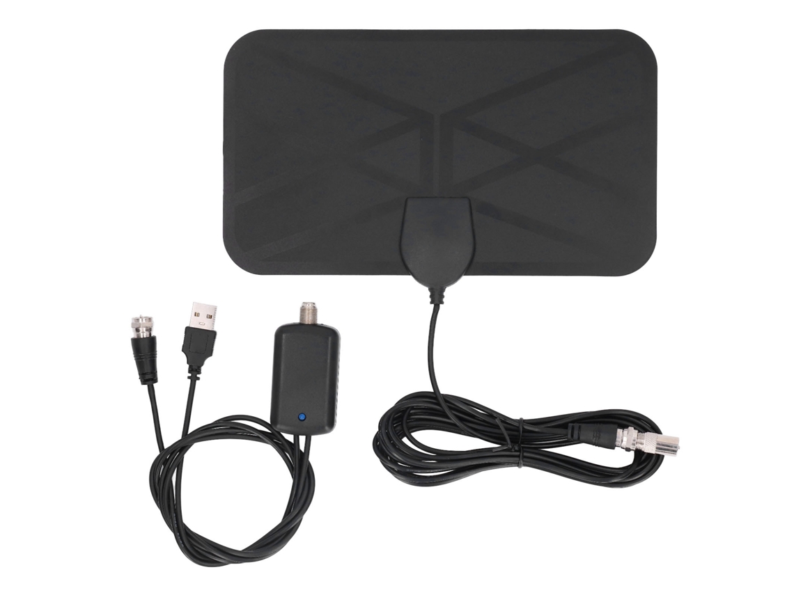Antena Tv Digital Interior Hd 4k 1080p Ganancia 25dbi Montaje Adhesivo Kj-036