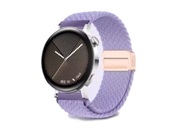 Pulseira magnética de nylon para Huawei Watch 5, Samsung Galaxy Watch 7, Xiaomi S4, Garmin Lavender
